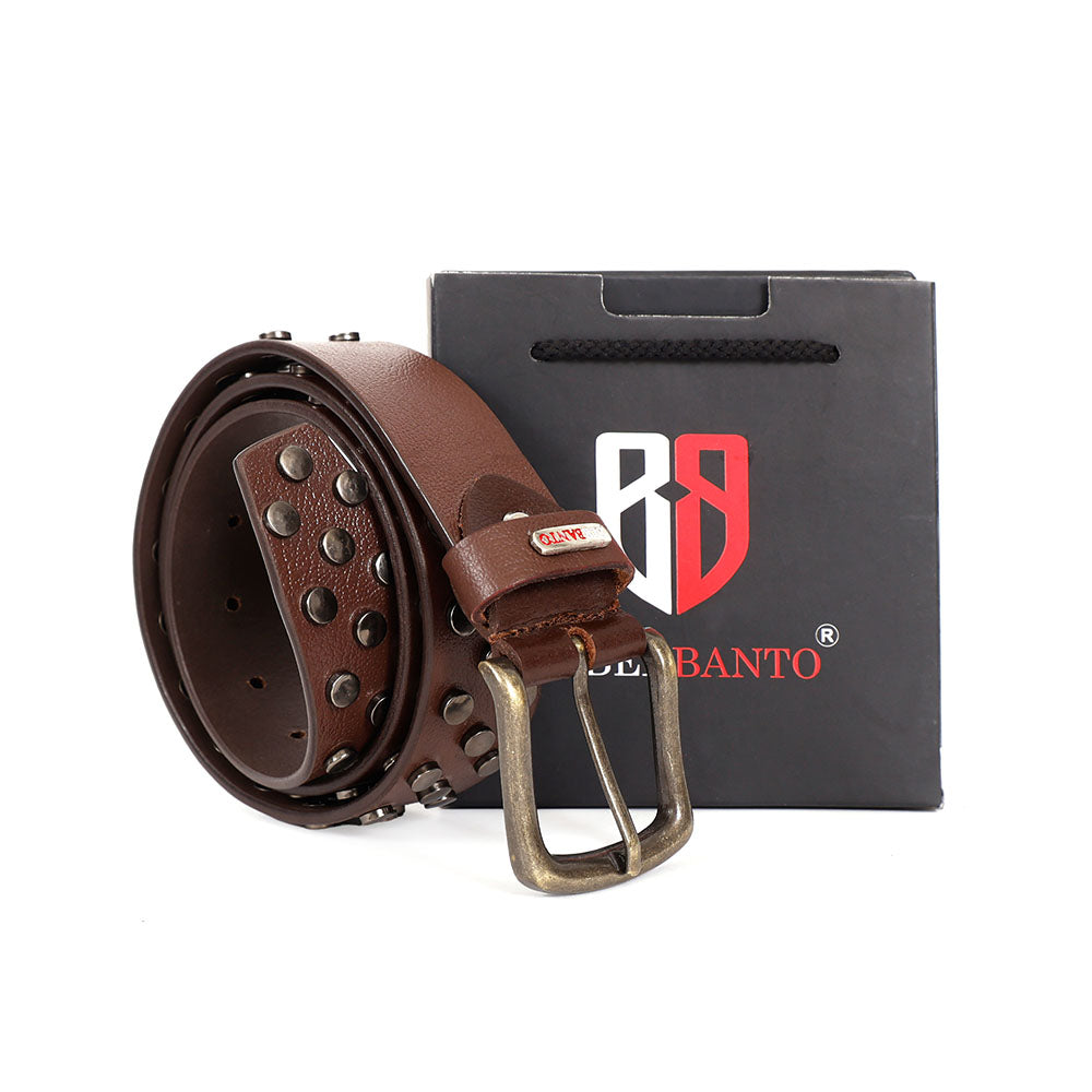 Berbanto Rustline Full-Grain Studded Leather Belt