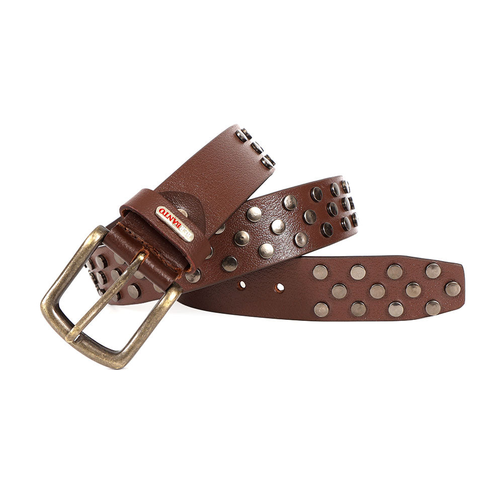 Berbanto Rustline Full-Grain Studded Leather Belt