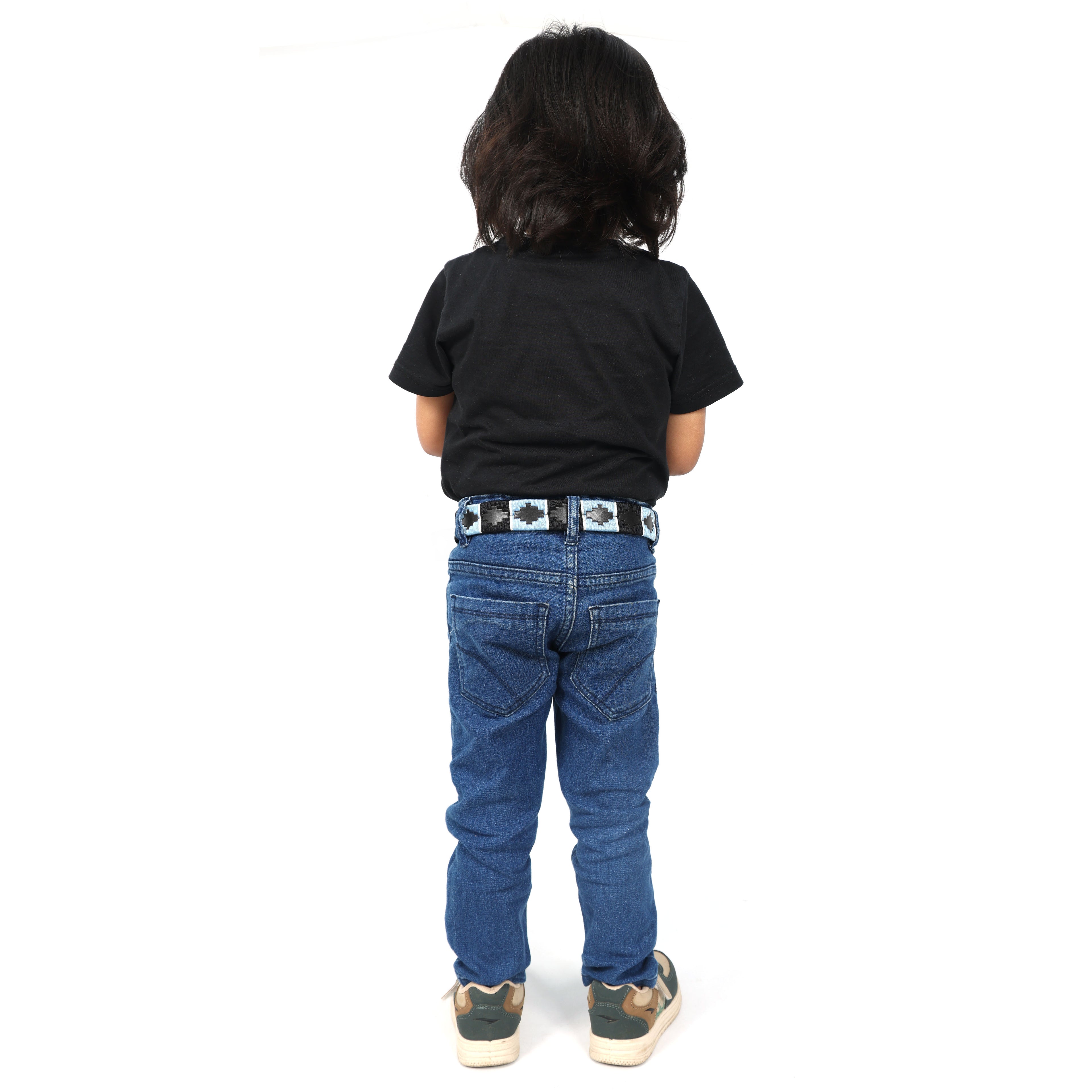 Berbanto Sierra Full-Grain Kids Polo Belt - Black Leather