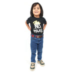 Kids Brown Leather Polo Belt – Handcrafted with Red,Navy Blue with White border Embroidery | For Boys & Girls
