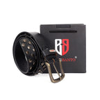 Berbanto Blackout Full-Grain Studded Leather Belt