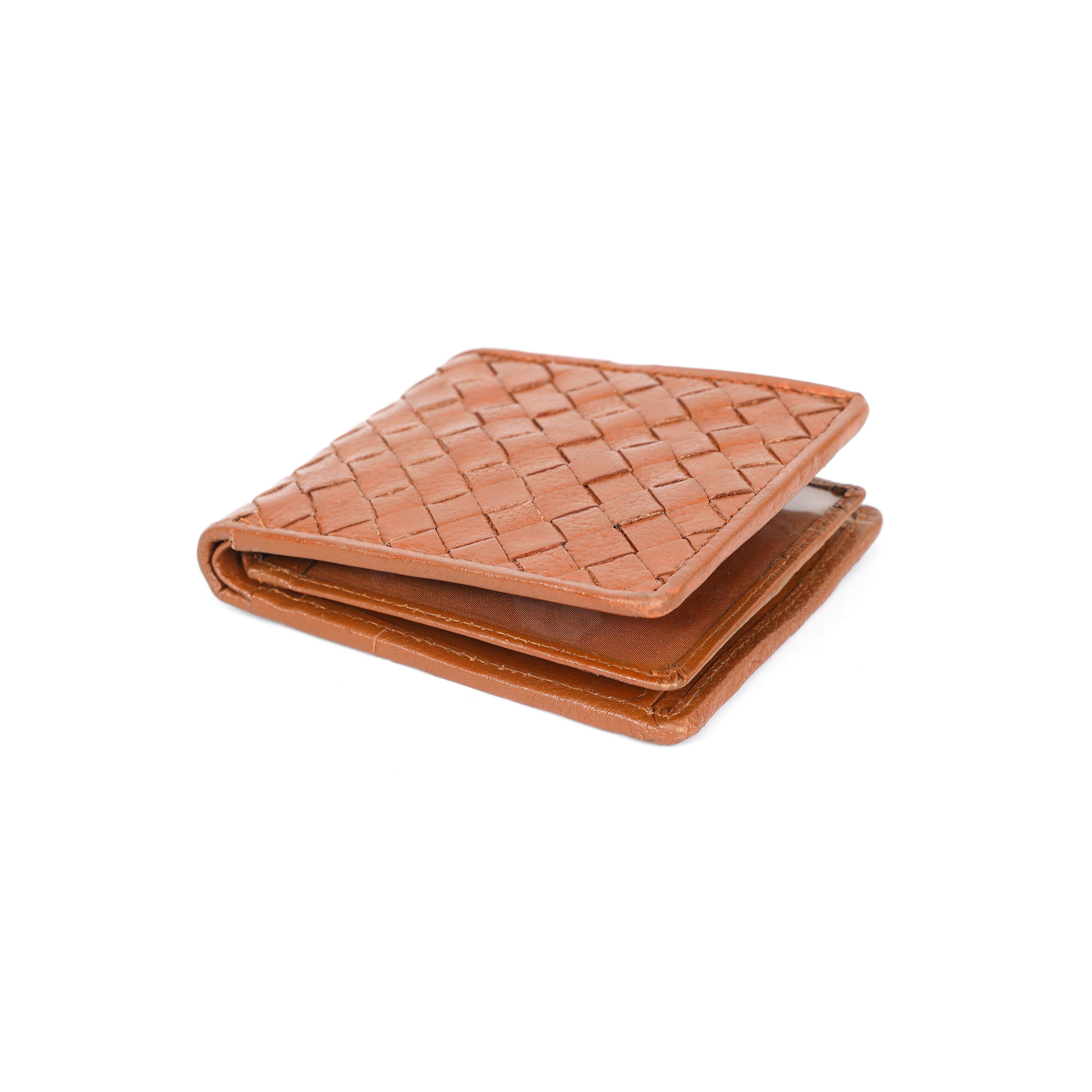 Berbanto Woven Luxe Bifold Wallet – Rustic Caramel Weave