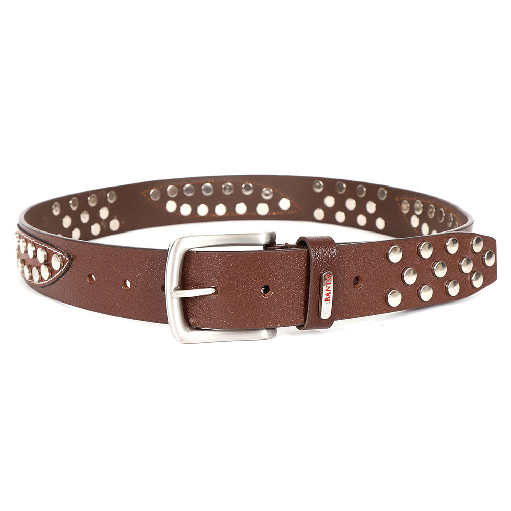 Berbanto Ironwood Full-Grain Studded Leather Belt