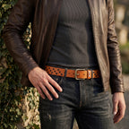 Berbanto Riotline Full-Grain Studded Leather Belt