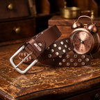 Berbanto Ironwood Full-Grain Studded Leather Belt