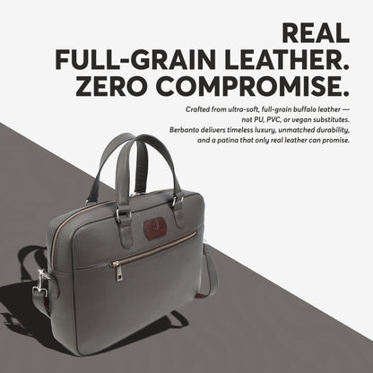 Dark Brown Full-Grain Leather Laptop Bag