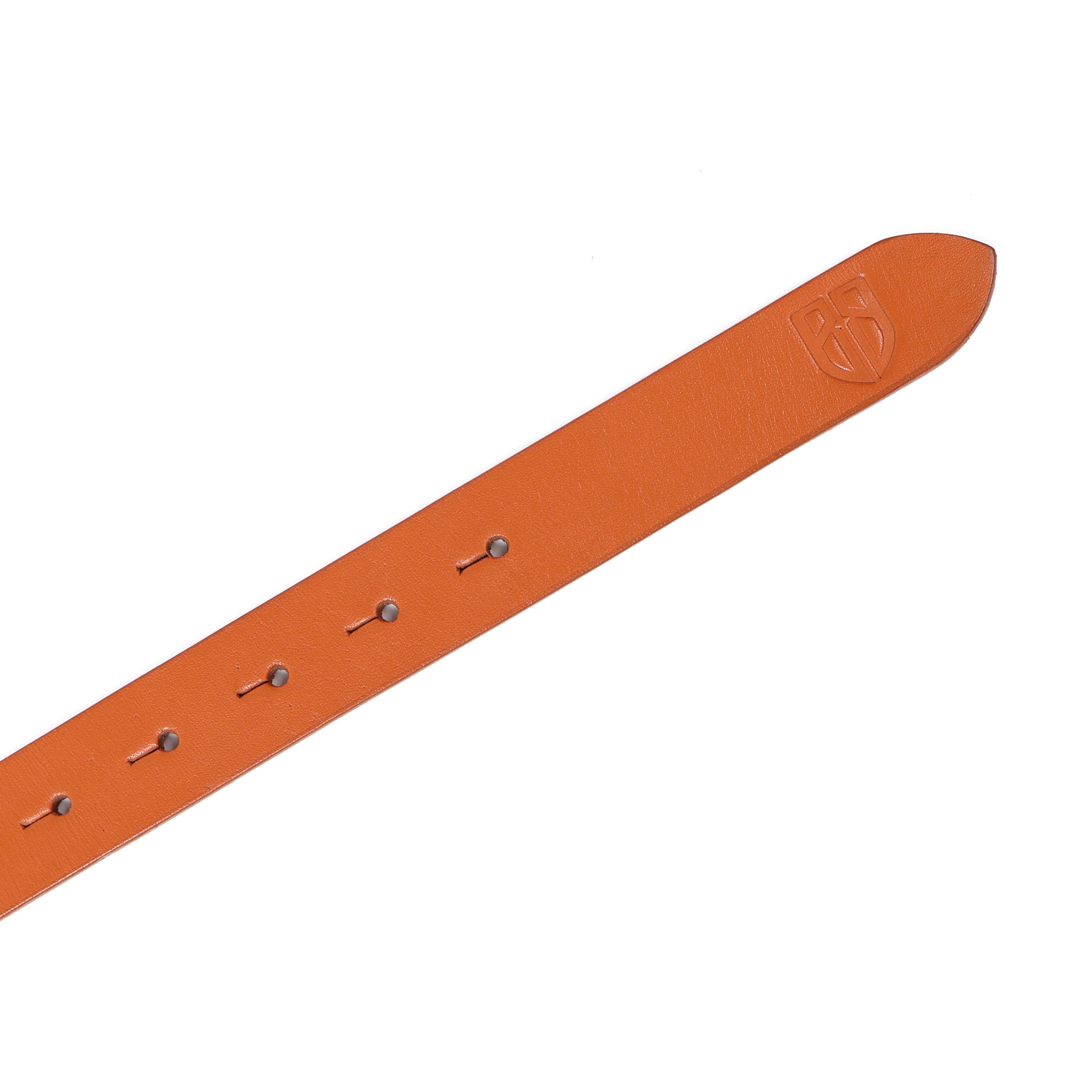 Tan Leather Belt for Women with Double Ring Silver Buckle