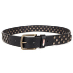 Berbanto Blackout Full-Grain Studded Leather Belt