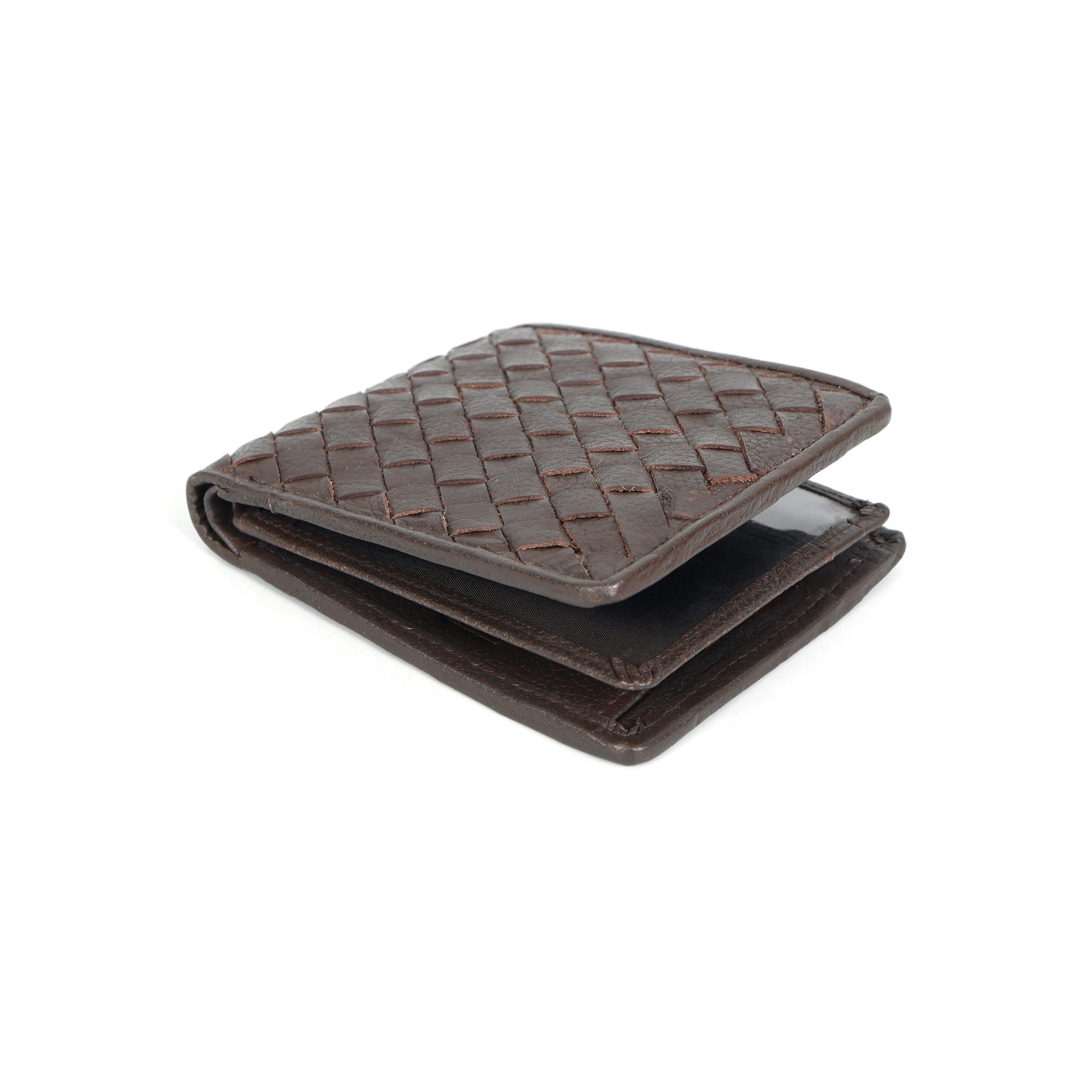 Berbanto Woven Luxe Bifold Wallet – Dark Mocha Weave