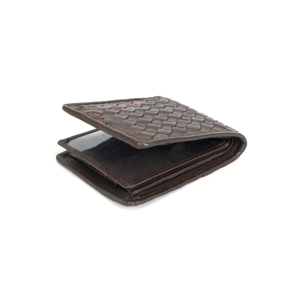Berbanto Woven Luxe Bifold Wallet – Dark Mocha Weave
