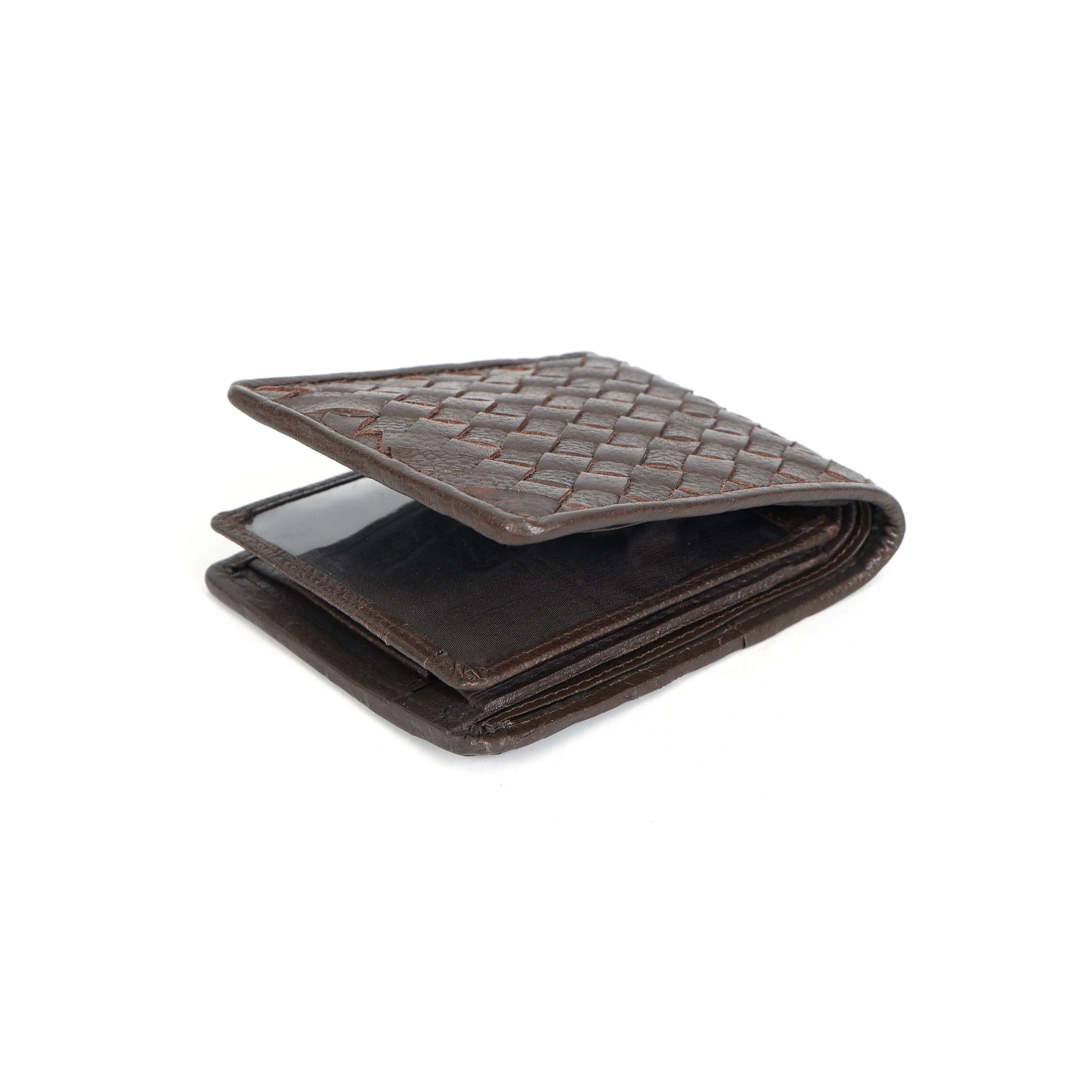 Berbanto Woven Luxe Bifold Wallet – Dark Mocha Weave