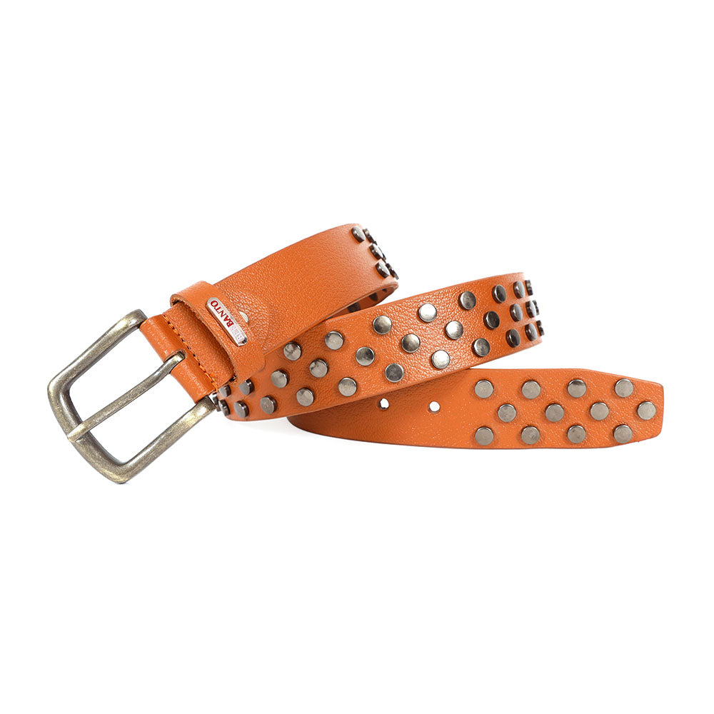 Berbanto Vintage Full-Grain Studded Leather Belt