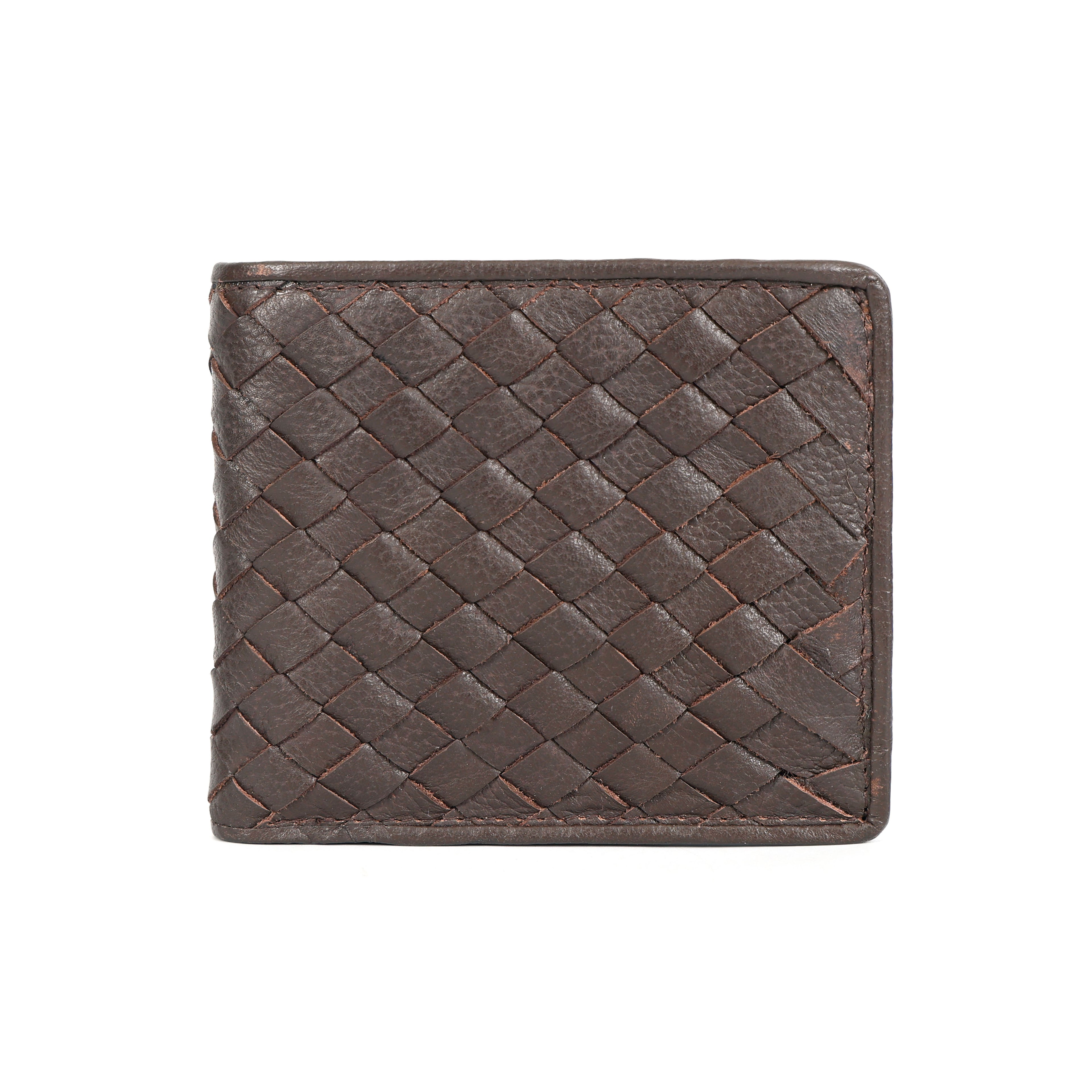 Berbanto Woven Luxe Bifold Wallet – Dark Mocha Weave