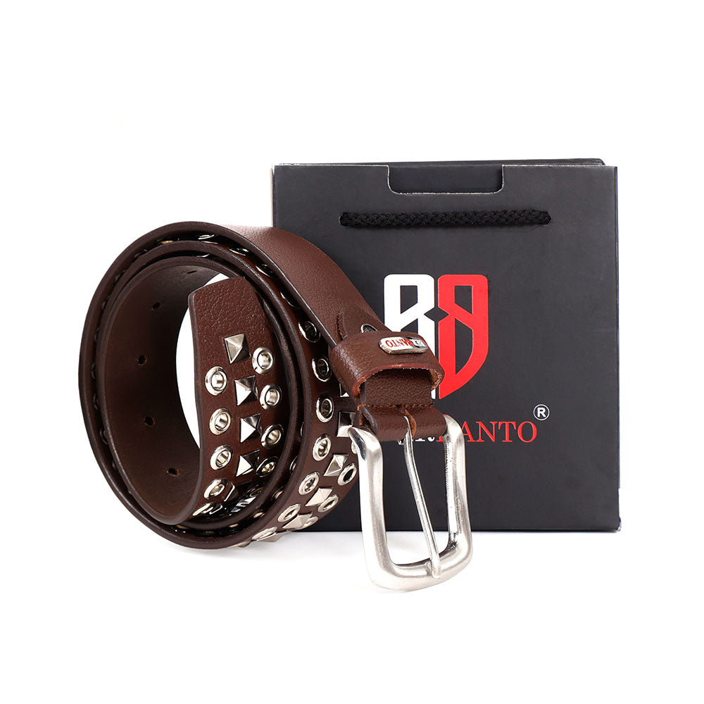 Berbanto Creed Full-Grain Studded Leather Belt