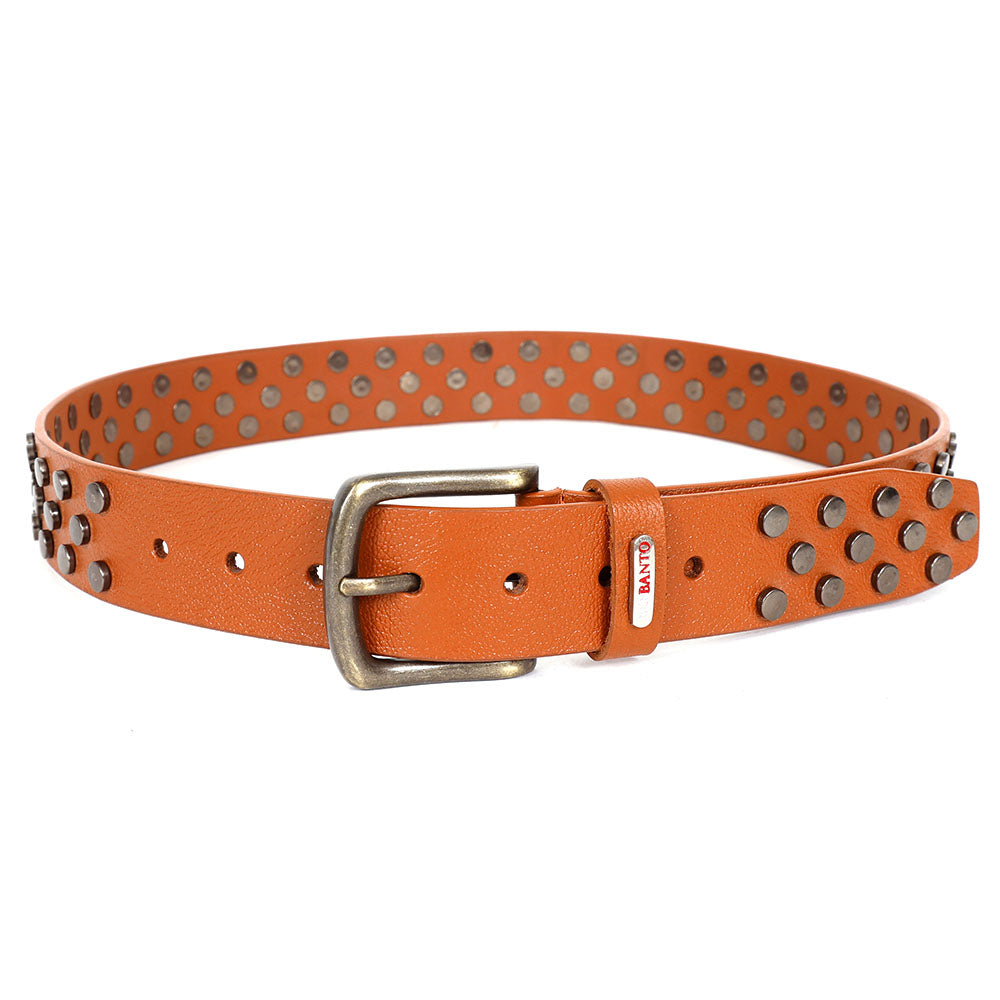 Berbanto Vintage Full-Grain Studded Leather Belt
