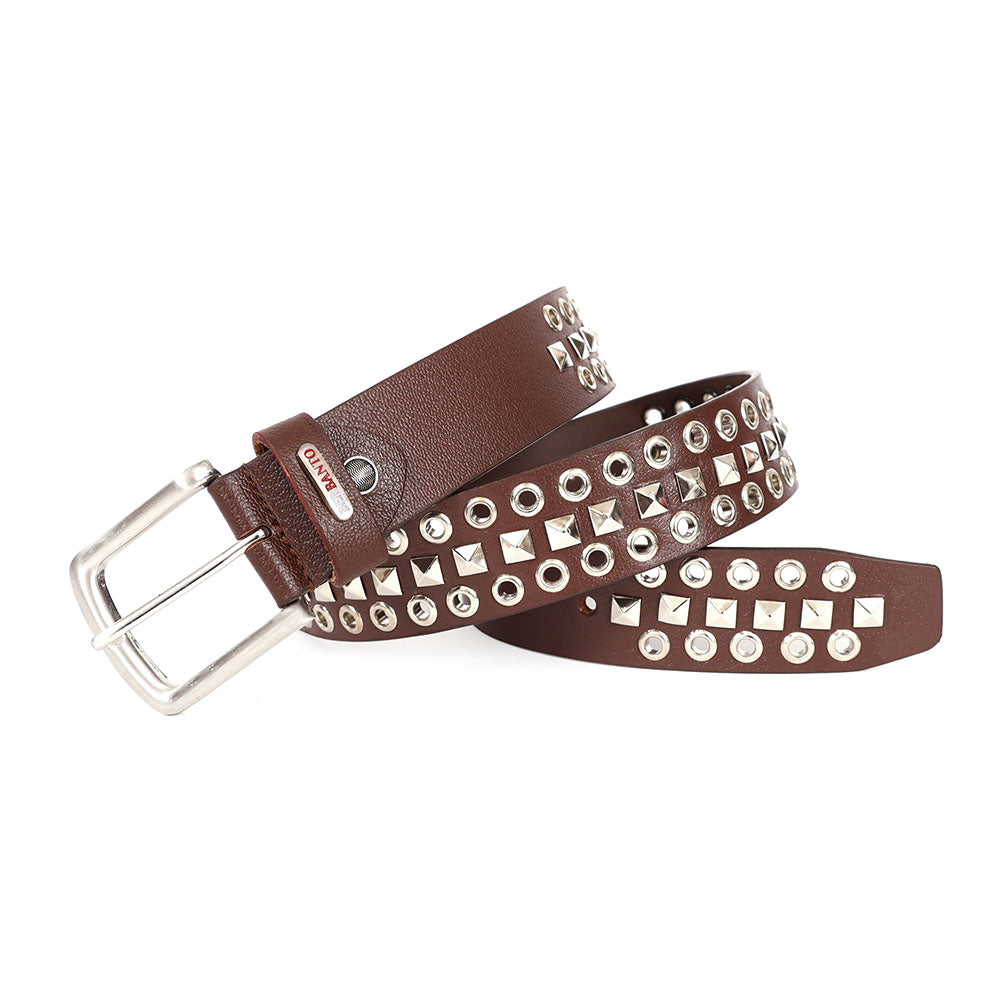 Berbanto Creed Full-Grain Studded Leather Belt