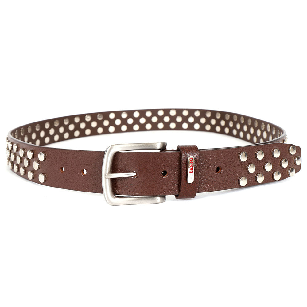Berbanto Asphalt Full-Grain Studded Leather Belt