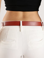 Berbanto Serpina – Amber Tan Top-Grain Leather Snake Texture Belt