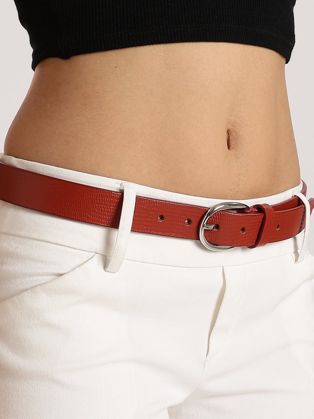Berbanto Serpina – Amber Tan Top-Grain Leather Snake Texture Belt