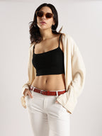 Berbanto Serpina – Amber Tan Top-Grain Leather Snake Texture Belt
