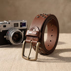 Berbanto Rustline Full-Grain Studded Leather Belt