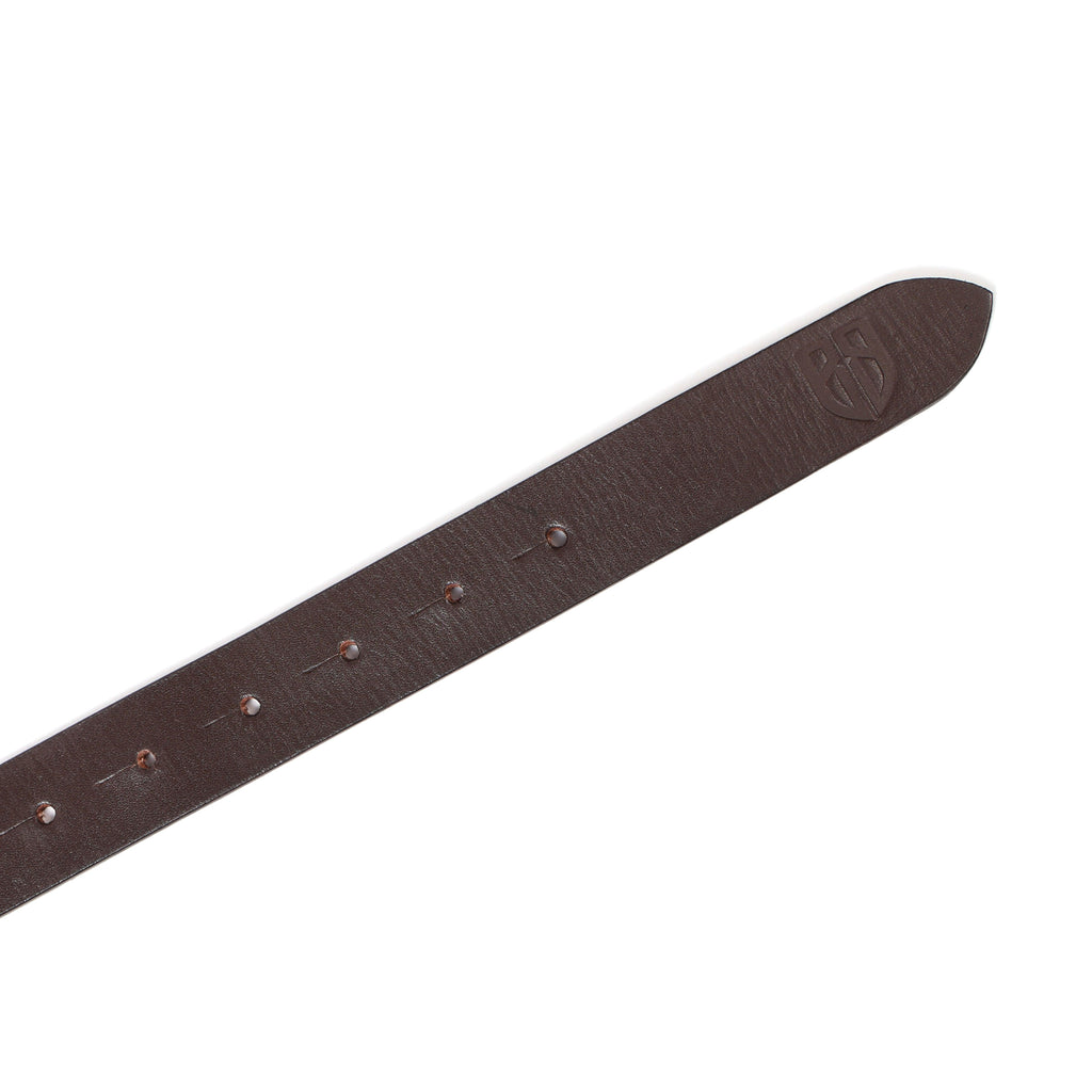Brown Leather Belt for Women with Silver Round Buckle