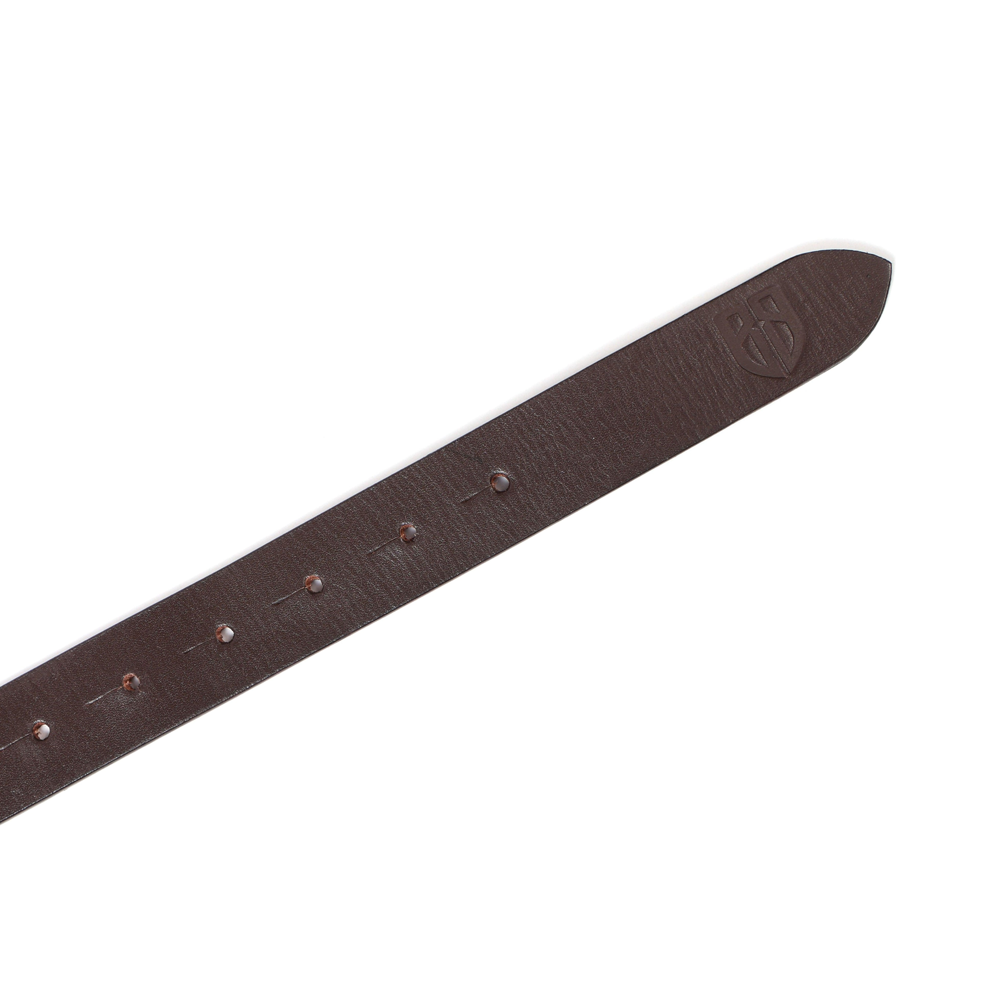 Brown Leather Belt for Women with Silver Round Buckle