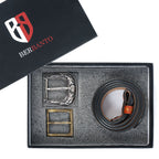 Berbanto Two Tone Tan Leather Western Belt with Western Engraved Rustic Silver Buckle + Free Antique Plain Buckle