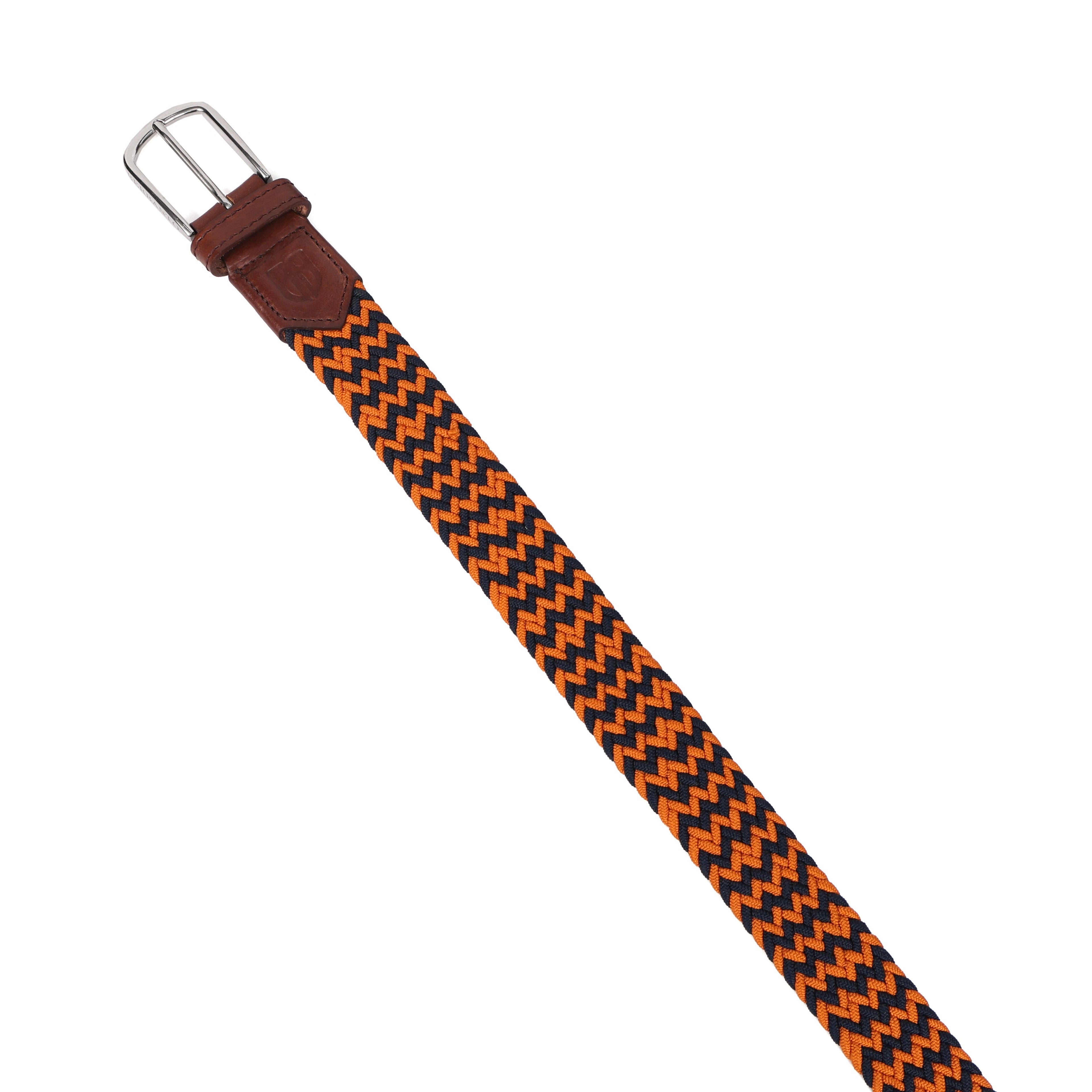 Unisex Orange Braided Belt with Stylish Buckle