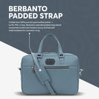 Steel-Blue Full-Grain Leather Laptop Bag