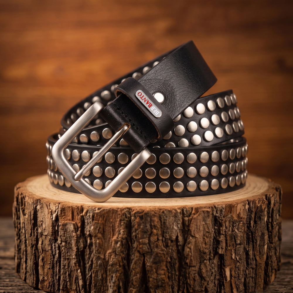 Berbanto Rebel Full-Grain Studded Leather Belt