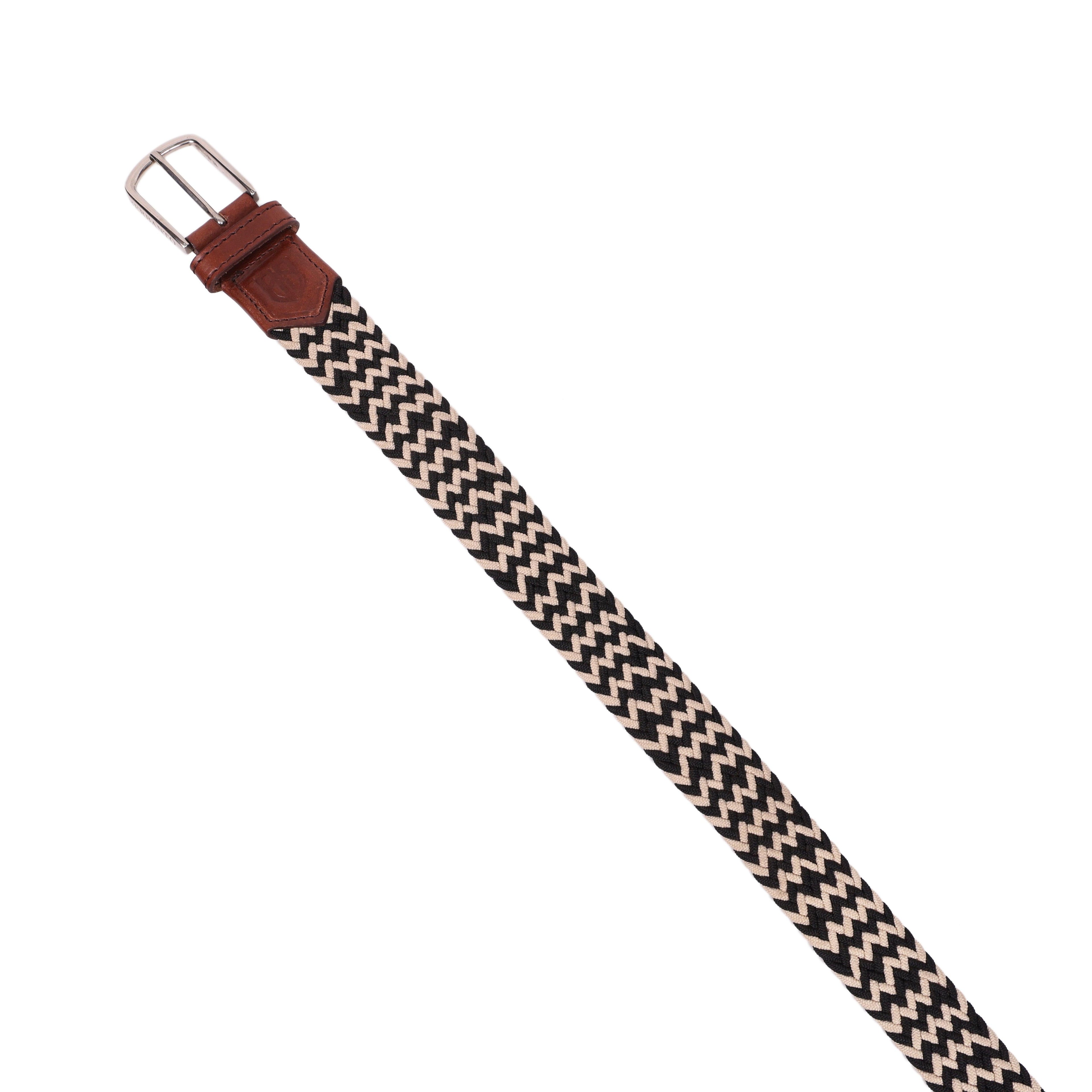 Unisex Black and White Braided Belt