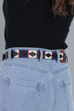 Regenta (Ladies’ Polo Belt with Golden Buckle – Argentinian Handcrafted Leather with Traditional Embroidered Patterns)