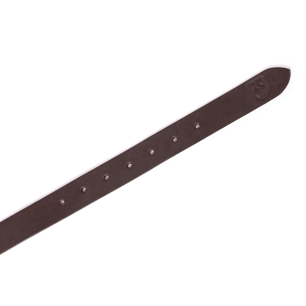 Brown Leather Belt for Women with Golden Buckle