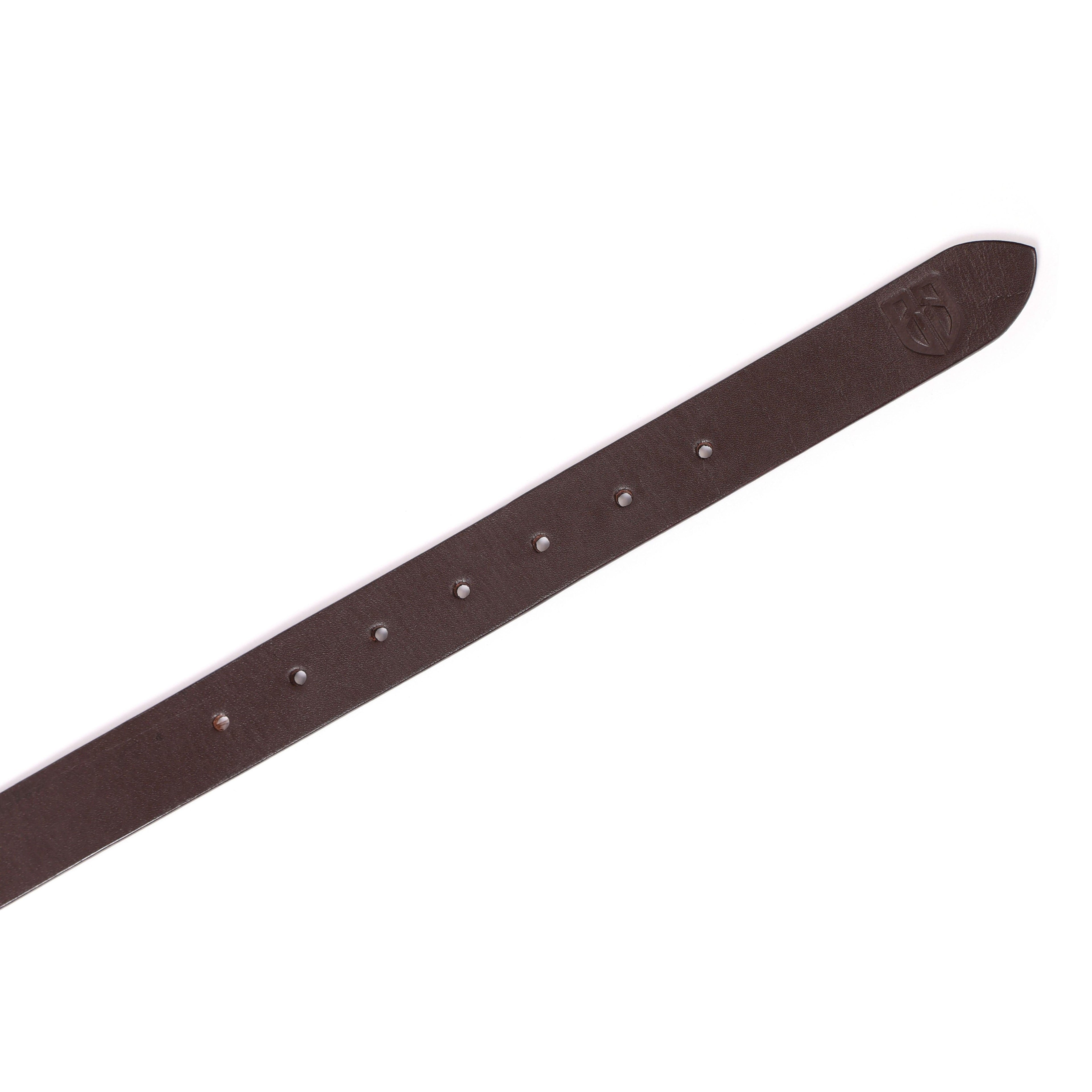 Brown Leather Belt for Women with Golden Buckle