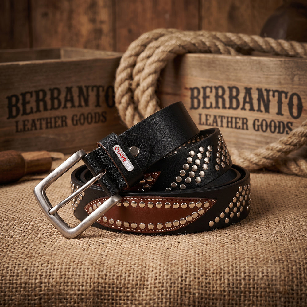 Berbanto Maverick Full-Grain Studded Leather Belt