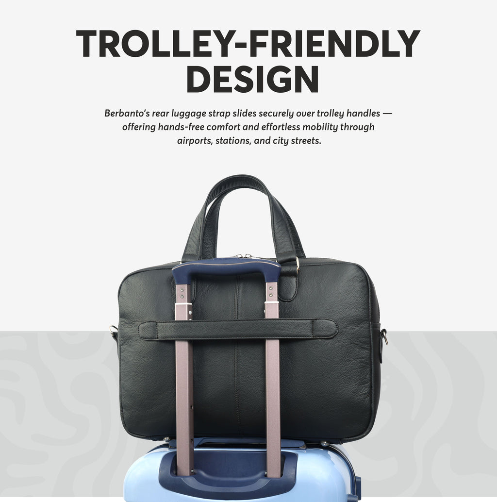 Black Full-Grain Leather Laptop Bag