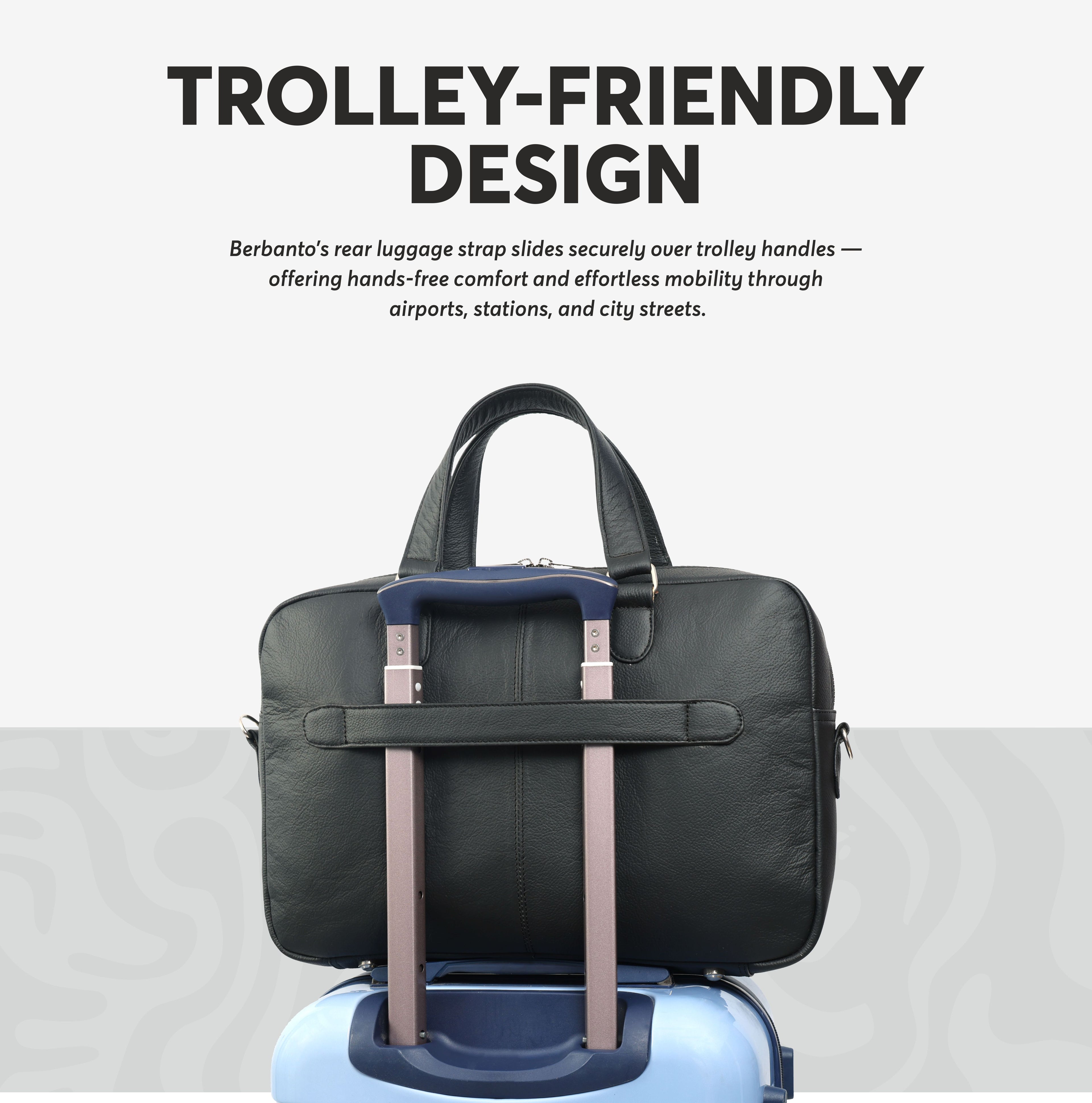 Black Full-Grain Leather Laptop Bag