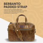 Tan Full-Grain Crunch Leather Laptop Bag