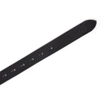 Black Leather Belt for Women with Round Antique Buckle