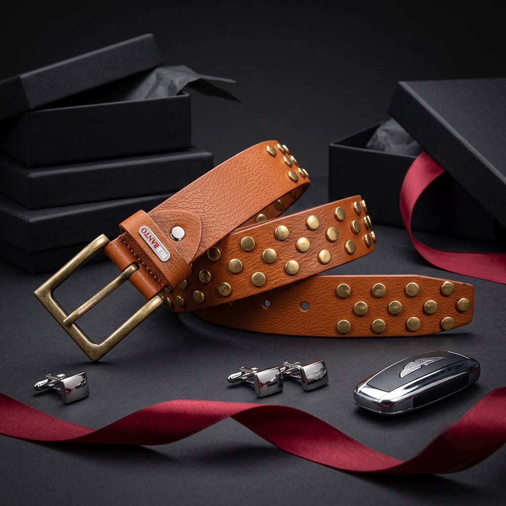 Berbanto Renegade Full-Grain Studded Leather Belt