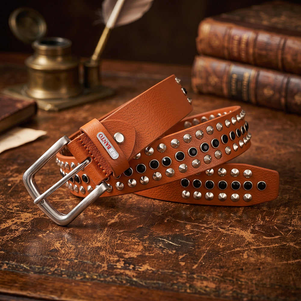 Berbanto Vanguard Full-Grain Studded Leather Belt