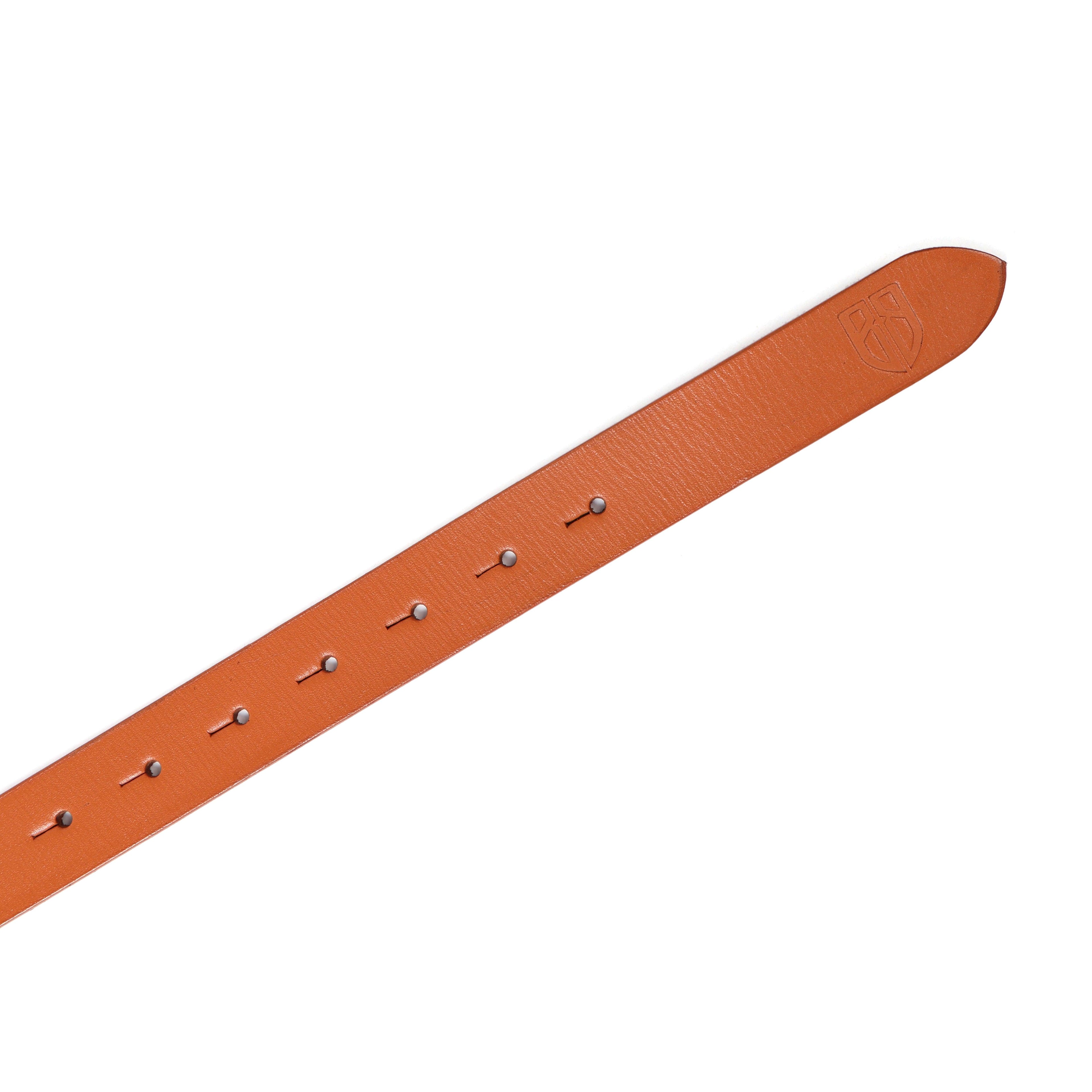 Tan Leather Belt for Women with Classic Silver Buckle