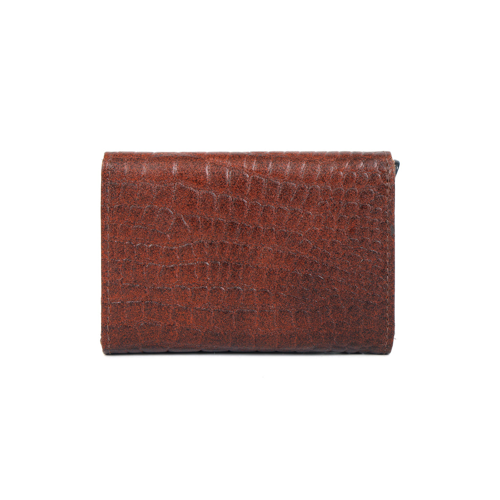 Berbanto Pop‑Up Shield Wallet - Deep Chestnut