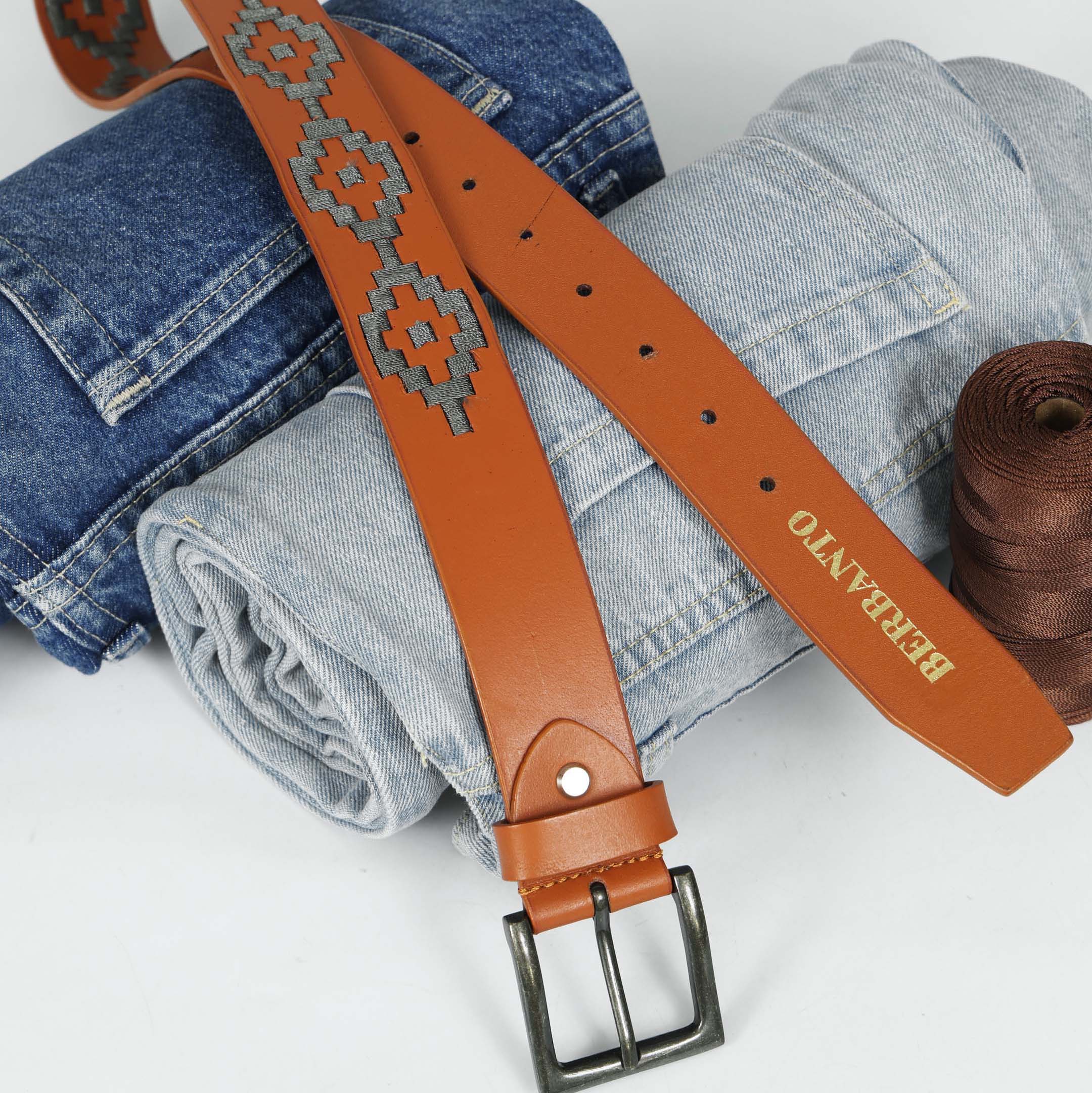 Berbanto Mason Full-Grain Polo Belt - Tan Leather