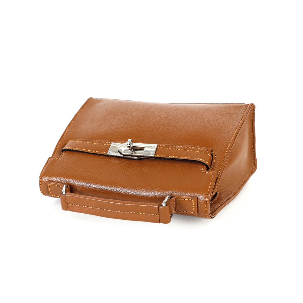 Berbanto Camille Mini Satchel – Camel Tan Leather