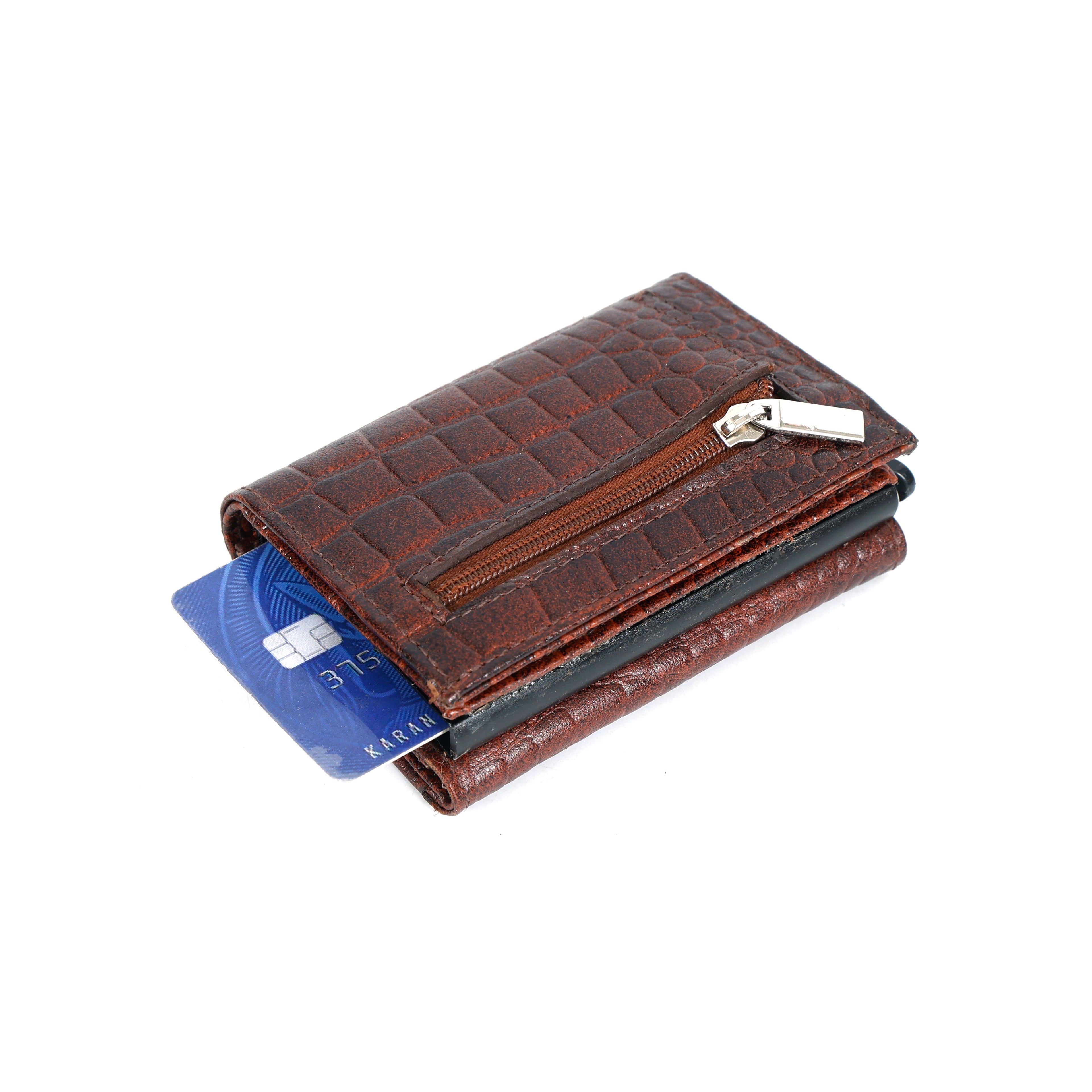 Berbanto Pop‑Up Shield Wallet - Deep Chestnut