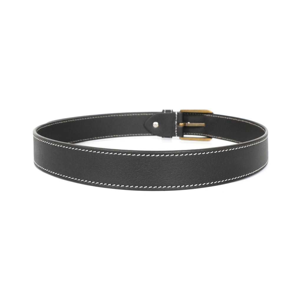 Berbanto Milano Stitch Leather Belt - Black