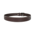Berbanto Oxford Stitch Leather Belt - Dark Brown
