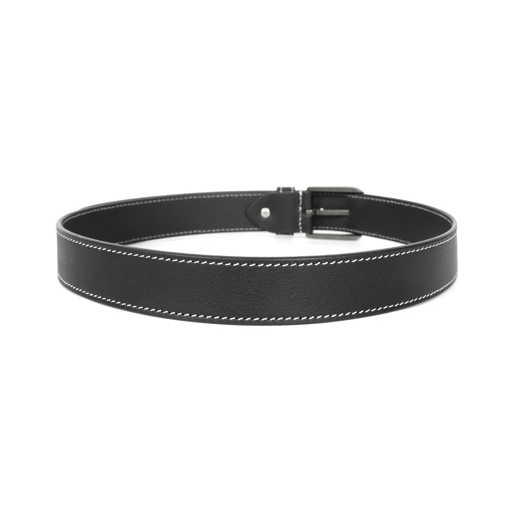 Berbanto Milano Stitch Leather Belt - Black